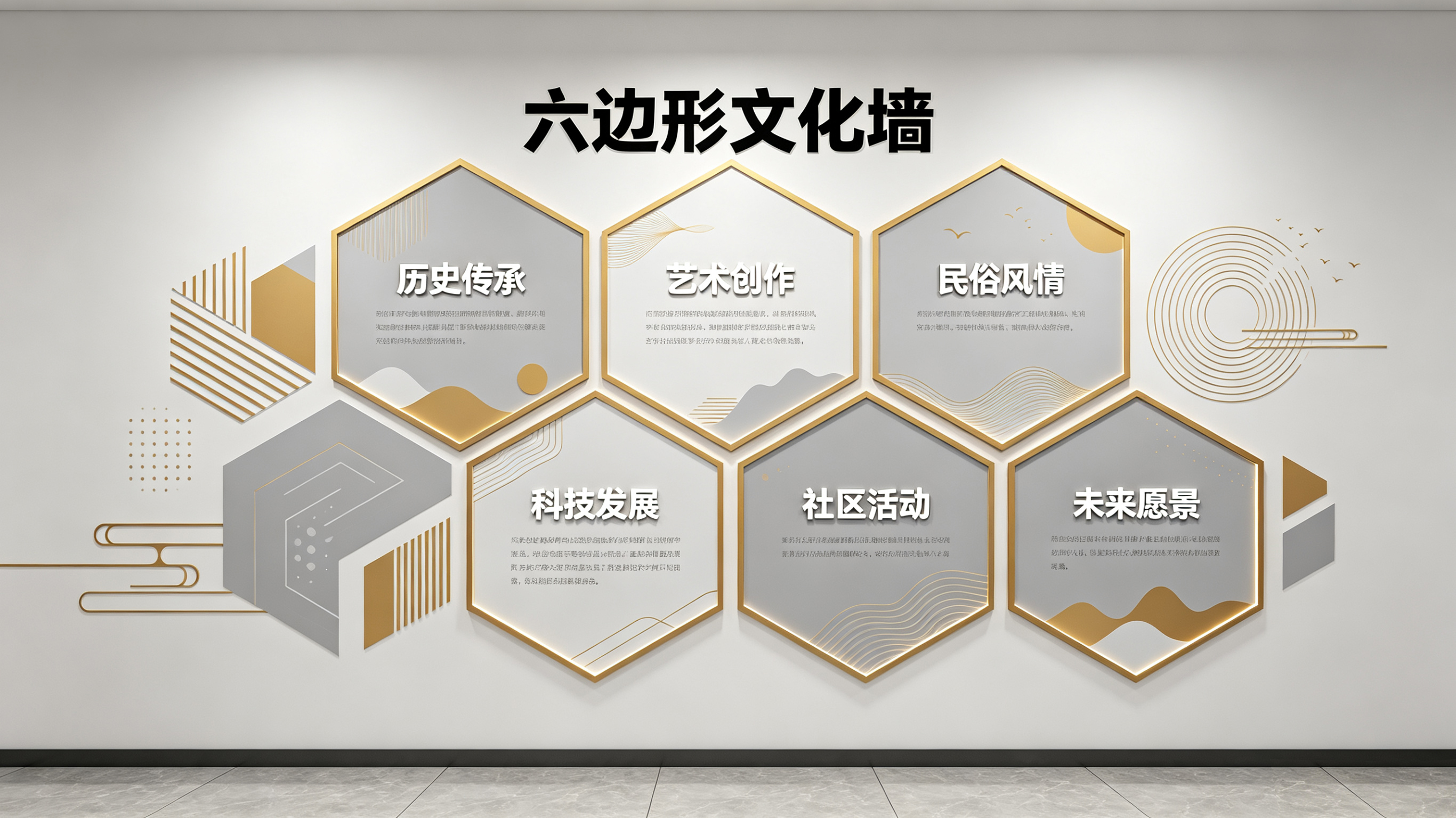 赤壁企业文化墙 | 六边形信息美学